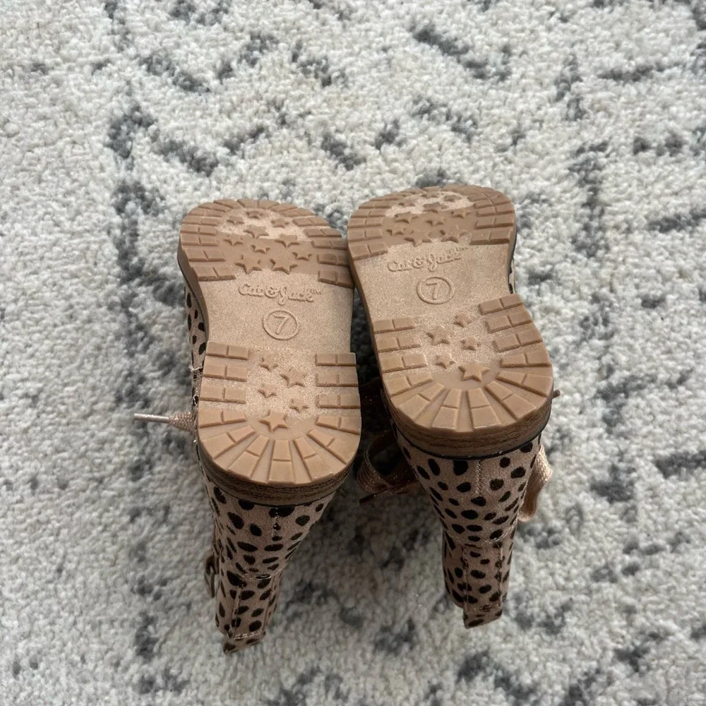Cat and Jack Leopard Combat Boots7C